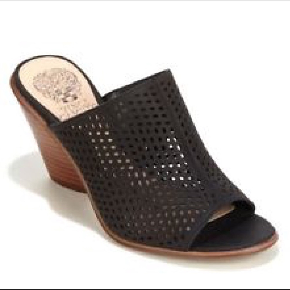 Vince Camuto Devina Perforated Leather Mule Slide